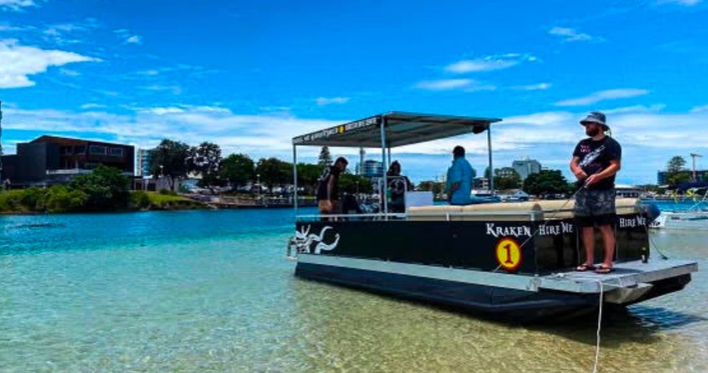 Kracken Luxury BBQ Pontoon Boat Forster Houseboat Hire